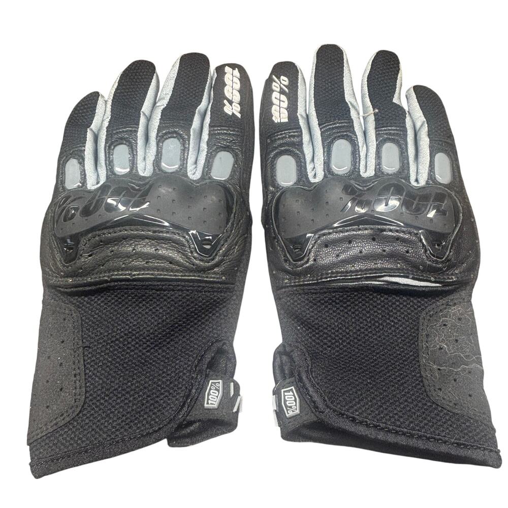 100% Derestricted Motorcycle Gloves Small Black Armored Off-Road Track ATV